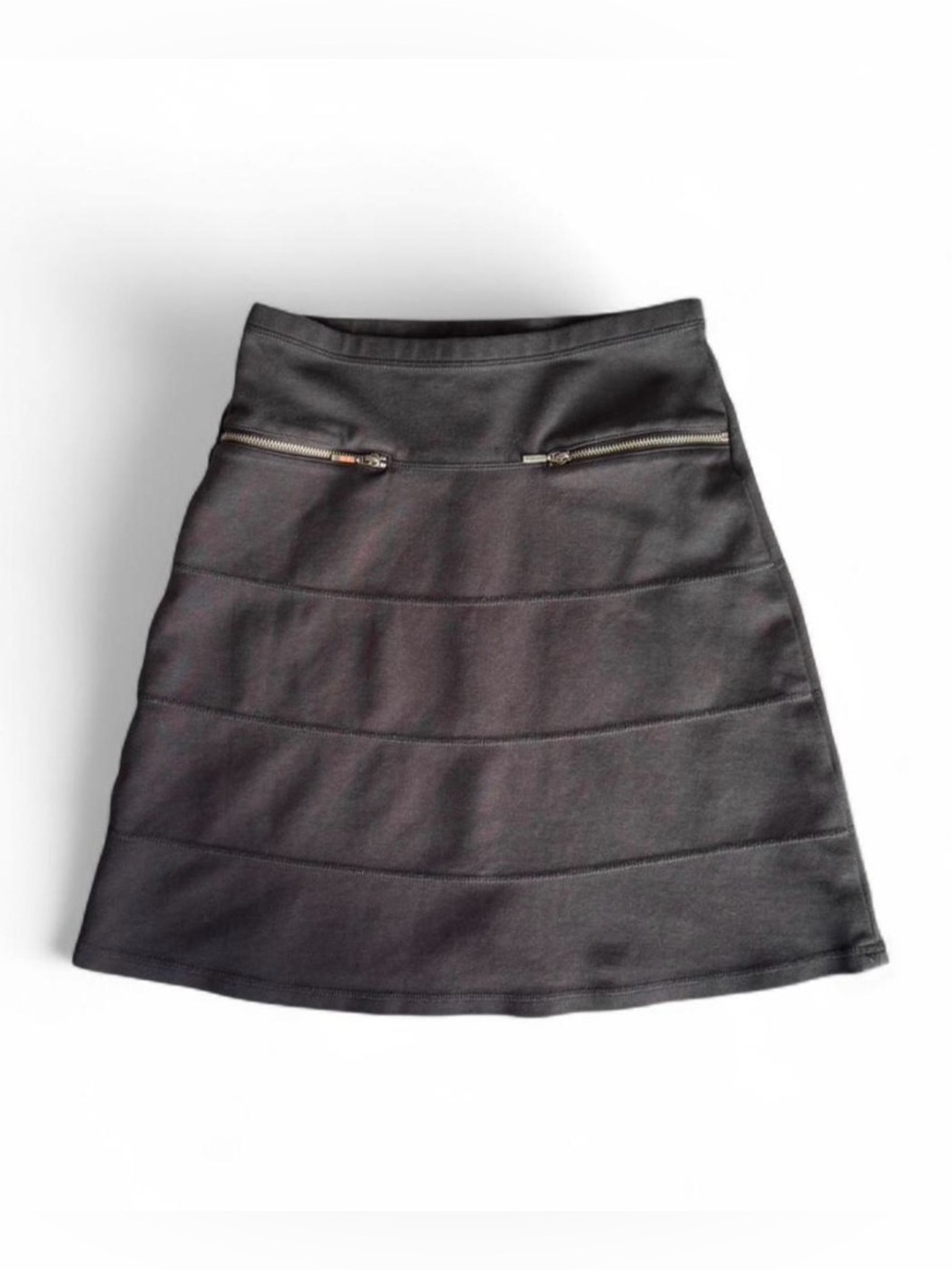 Athleta Strata Black Tiered A-Line Mini Skirt with Dual Zip Pockets Size XXS